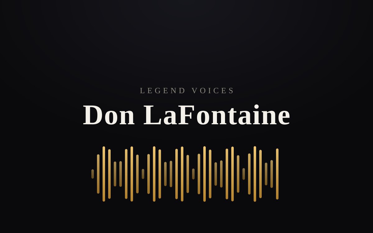 Don LaFontaine: The Voice That Built the Movie Trailer