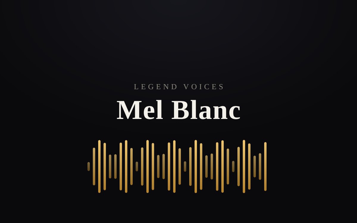 Mel Blanc: The Man of a Thousand Voices